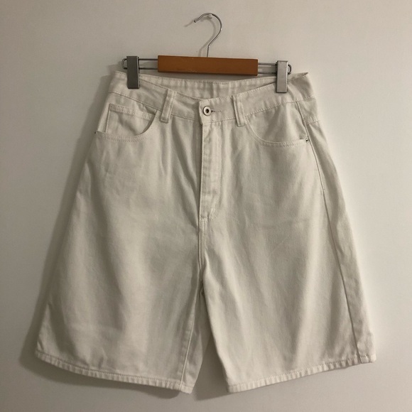 White High Rise Mid Thigh Jorts - Picture 1 of 4